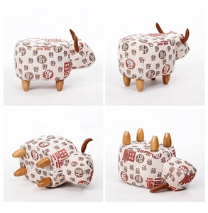 JX Salon Meubles Salon Chaise En Bois Animaux Tabouret Cerf Lapin Vache Girafe Animal Tabouret Pour Enfants - Product Image 5