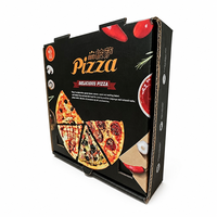 Boîte à pizza écologique personnalisée avec gaufrage et pelliculage mat, design élégant de haute qualité pour l'emballage des restaurants de pizzas