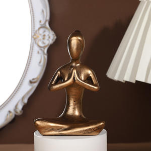 Uso interior Simple sala <span class=keywords><strong>de</strong></span> estar TV gabinete vino gabinete resina nicho 3D interior Arte Abstracto Yoga chica adornos - Product Image 6