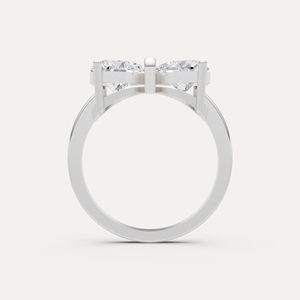 Bague de fiançailles en diamant de laboratoire en forme de cœur, or 9 carats, couleur D, diamant VVS, bijoux de mariée pour demande en mariage, disponible à la vente - Product Image 2