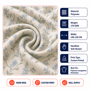 Tissu tricoté en polyester imprimé à motifs pour vêtements de détente, 170 GSM, tricot extensible doux, commande en gros - Product Image 2