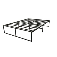 Cadre de lit en métal robuste et moderne pour appartement, chambre à coucher, avec rangement