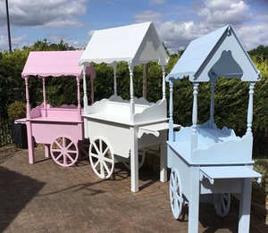 Carrito de dulces metálico blanco para decoraciones para fiestas de bodas en interiores/exteriores y accesorios de cumpleaños al por mayor - Product Image 3