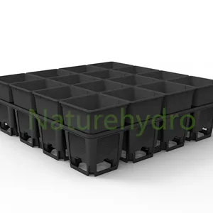 ポット用5パック植木鉢移動トレイ、16セルプラスチックキャリングトレイ保育園苗トレイ