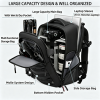 Ruime capaciteit multifunctionele all-in-one reistas voor camera's, fotografoptas, geschikt voor DSLR camera's en 16 inch laptops