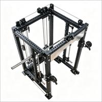 JIAQUANLONG RS-TS012 Rack d'entraînement multifonctionnel Smith en acier au carbone pour usage commercial, unisexe, fitness corps entier
