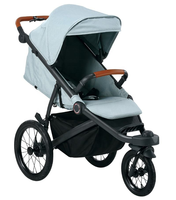 Poussette de jogging en aluminium de qualité supérieure |   Tissu 600D, auvent réglable en 3 sections, dossier inclinable à l'infini, frein à main