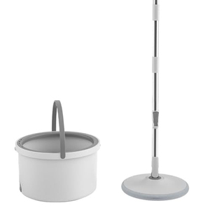 360 °   Serpillère Magique Plate Rotative avec Seau Essoreur pour Nettoyage Humide et Sec, Panier en Plastique pour Sols Domestiques - Product Image 1