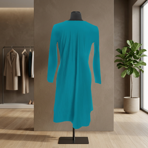Vestidos de maternidad con mangas florales y cuello en V hasta la rodilla, patrón a cuadros, uso diario semiformal, teñido liso, instalación ODM - Product Image 2