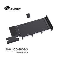 Bykski N-H100-80G-X Bloc d'eau pour carte graphique sans ventilateur, design tout métal pour H100 80GB