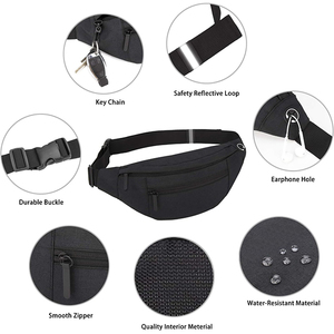 Riñonera Deportiva Negra Personalizada para Hombre y Mujer, Resistente al Agua, con Correa Cruzada, Estampada, para Teléfono, Fabricante - Product Image 4