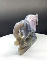 Statue sculptée en agate avec druse d'améthyste et motif tigre, artisanat en cristal pour l'art Feng Shui, la décoration et les objets de collection, cadeau