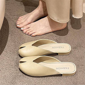 Sandalias planas clásicas de punta redonda informales cómodas para mujer, sandalias deslizantes para mujer, Sandalias planas de verano para mujer - Product Image 5