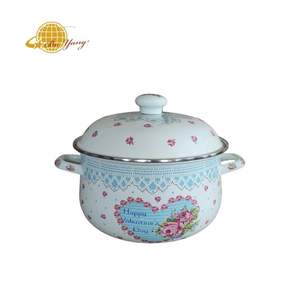 Boyang Pot <span class=keywords><strong>de</strong></span> ragoût <span class=keywords><strong>de</strong></span> <span class=keywords><strong>dinde</strong></span> en émail avec Pot <span class=keywords><strong>de</strong></span> soupe à deux oreilles couvercle en émail <span class=keywords><strong>de</strong></span> fleur différente - Product Image 5