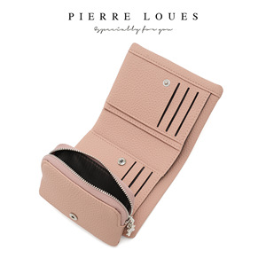 Cartera de Mujer Pierre Loues de 5 Pulgadas con Múltiples Ranuras para Tarjetas, Monedero con Cierre, Color Rosa Sólido, para Uso Diario - Product Image 1