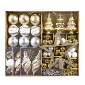 EAGLEGIFTS 2024 Fournitures de décoration d'arbre de Noël Ornement personnalisé Adornos Bolas De Navidad Noel Ensemble de boules de Noël en plastique