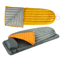 Sac de couchage ultraléger 95% duvet de canard 850FP, matelas gonflable de camping, oreiller, draps, couverture de couchage, sac de couchage zippé pour temps froid