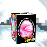 Liyue Swirlie Eggs PVC Squeeze Ball Blind Box Stress Relief Fidget Squishy Sensory Toy 1/12 Scale for Kids & Adults Gifts