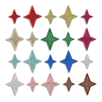 Patchs thermocollants brodés sur ordinateur, multicolores, à paillettes, étoile à quatre coins, pour vêtements, chapeaux, sacs, DIY