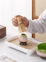 Ensemble de bols à Matcha en céramique verte Bai Benli avec fouet et brosse en bambou pour ensemble de 6 pièces Coffret cadeau personnalisé pour la cérémonie du thé de la dynastie Song
