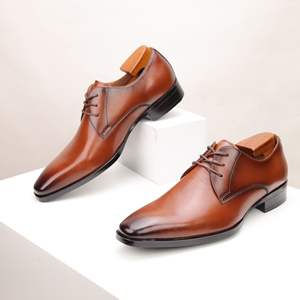 Nouvelles chaussures habillées en cuir Oxford pour hommes, fabriquées à la main, de style britannique décontracté et luxueux, bout pointu, à enfiler, pour mariage et bureau professionnel - Product Image 2