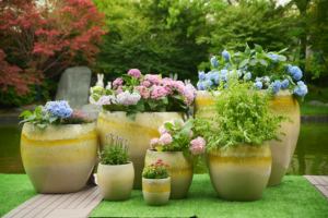 Lot de 7 jardinières modernes classiques en céramique émaillée, durables, de 1 mètre, pour intérieur/extérieur, avec trous de drainage - Vente en gros - Product Image 2