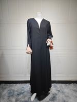 Abaya de luxe en gros pour femmes, robe musulmane, Dubaï, abaya noire modeste, cardigan, vêtements islamiques, Dubaï, femmes, robe musulmane