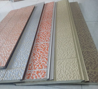 Venta al por mayor hermoso panel de pared exterior resistente al fuego materiales de construcción PU metal decorativo paneles sándwich