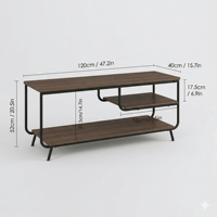 Meuble TV moderne et minimaliste en métal et bois avec tiroirs de rangement et pieds coniques pour salon et chambre à coucher, convient aux téléviseurs de 65 pouces et plus