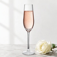 Verre à champagne moderne de luxe 190 ml, transparent, élégant, pour les marques de boissons à étiquette privée, OEM/ODM