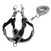 Harnais pour animaux de compagnie en tissu Oxford réfléchissant multifonctionnel à motif floral, sans étranglement, facile à porter, avec clip frontal ergonomique pour chiens Pitbull