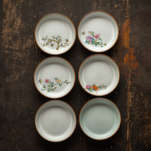 ถาดชาเซรามิก Ru Ware ทรงกลม ทำด้วยมือ สีฟ้า สำหรับวางกาน้ำชาและเสิร์ฟชา - Product Image 1