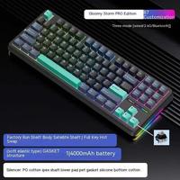 Keyboard Mekanik Nirkabel AULA F87 Pro 87 Tombol Triple-mode RGB Backlit 80% Layout Plastik Gaming Hot-Swap Grosir Baru
