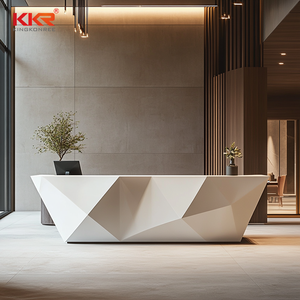 オフィス家具ホテル病院用カスタマイズされた形状異なるスタイル固体表面受付Ledライトホワイトモダン - Product Image 2