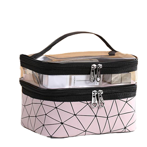 Fashion Double-deck Multifunction <b>Makeup</b> Bag Diamond Wash Case Lingge Handheld Cosmetic <b>Box</b> for Womens - Product Image 1