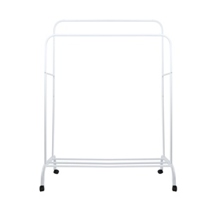 <span class=keywords><strong>Porte</strong></span>-vêtements en métal à double poteau, support de rangement pour vêtements sur pied, pour magasins de vêtements, simple, avec roulettes, pour l'intérieur - Product Image 5