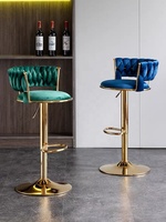 Tabouret de bar pivotant en velours vert de luxe moderne, réglable en hauteur, avec pieds dorés, idéal pour la cuisine - Vente chaude directe usine