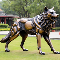 Statue de chien en bronze sur mesure, 100 % faite à la main, taille réelle, sculpture animale en moulage 3D