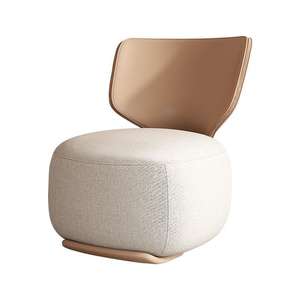 Fauteuil ergonomique moderne italien à dossier pivotant, en coton et lin de luxe, avec structure en métal, pour salon, bureau à domicile - Product Image 6