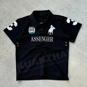 맞춤 고품질 캐주얼 코튼 통기성 폴로 셔츠 남성용 칼라 니트 자수 남성 럭비 골프 폴로 티셔츠 - Product Image 5