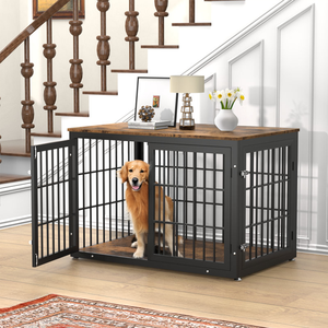 JX Büyük ahşap köpek kafesi, hem iç mekanda hem de dış mekanda yerleştirilebilir. Sağlam ve sağlam, iyi havalandırma performansına sahiptir. - Product Image 2