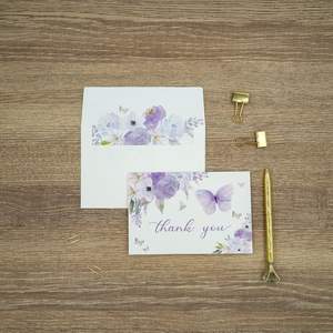 Enveloppes <span class=keywords><strong>d</strong></span>'invitation de mariage bon marché Cadeaux violets pour événements professionnels Cartes de remerciement Support pour logos personnalisés - Product Image 1