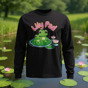 Frog Lily <b>Pad</b> Toddler Kids Long Sleeve T-<b>Shirt</b> With Cute Frogs Design For Children - Product Image 3