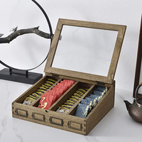 Organisateur multifonctionnel de grande capacité pour dosettes de thé et de café en bois avec fenêtre en acrylique pour le stockage des dosettes Keurig K Cup