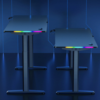 Nouvelle hauteur réglable Gamer e-sports bureau rvb lumière course PC ordinateur électrique Surface en Fiber de carbone Table de jeu
