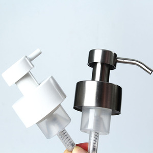 Bouteilles de savon moussant en <span class=keywords><strong>verre</strong></span> blanc de 200 ml et 250 ml avec pompes à mousse en acier inoxydable noir - Product Image 3