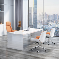 Chaise de bureau moderne et minimaliste, chaise de bureau informatique, panneau laqué en PVC, hauteur réglable, pivotante, ergonomique, pour usage domestique