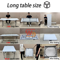 Table ronde pliable en plastique robuste au design moderne et élégant, tables de banquet portables pour la restauration en plein air, hôtel