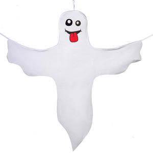 Fantasma colgante blanco de 120cm con <span class=keywords><strong>lengua</strong></span> roja, puerta delantera, decoración de jardín, accesorios de escenario, decoración de Halloween, suministros para fiestas - Product Image 1