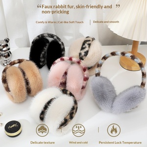 <span class=keywords><strong>Cache</strong></span>-oreilles pliables pour femmes, imprimé léopard, fausse fourrure douce, chauffe-oreilles chauds, coupe-vent, couvre-oreilles d'extérieur - Product Image 2